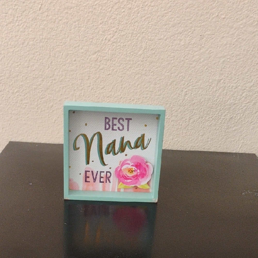 Best Nana Ever Decorative Sign - Mint & Pink